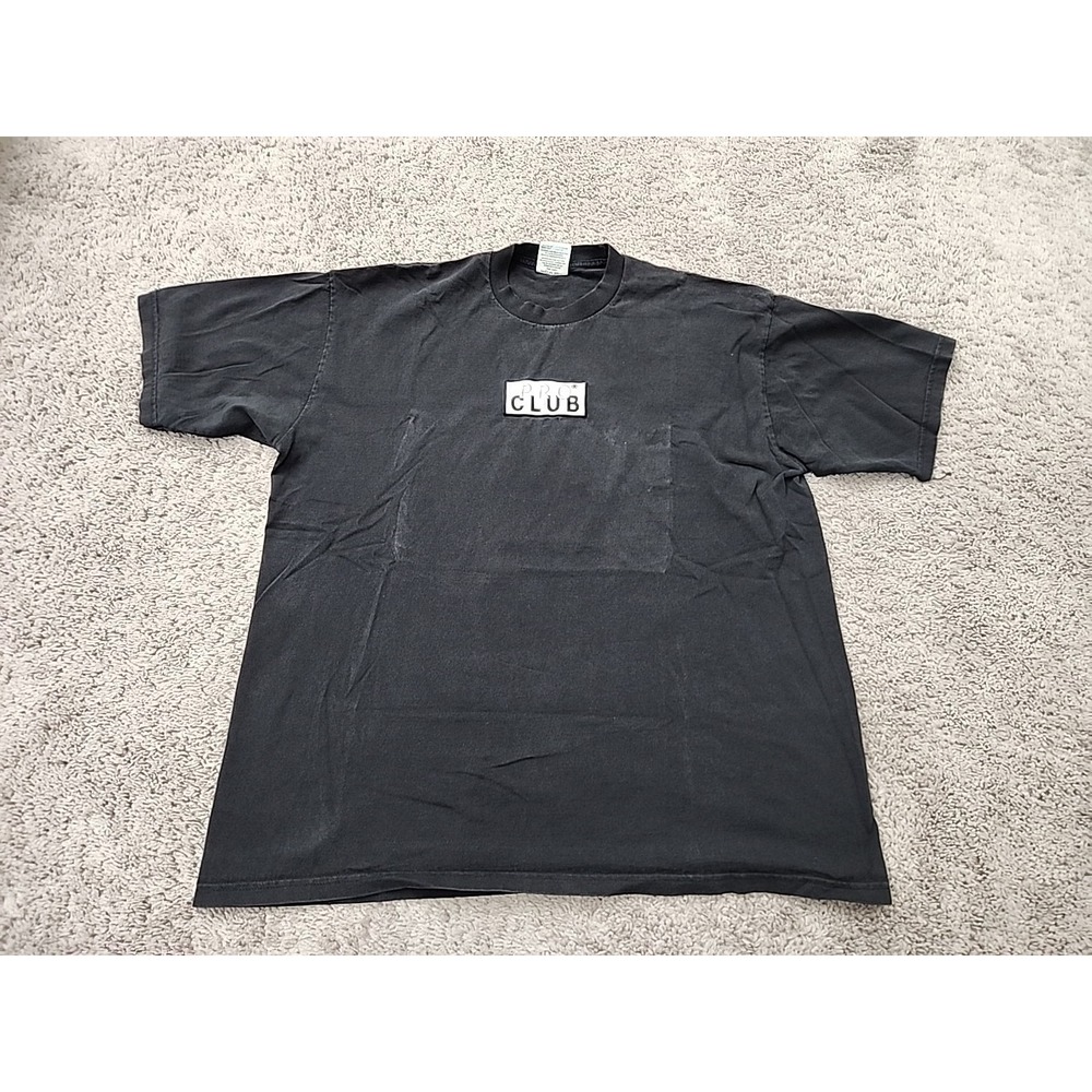 Pro Club T Shirt Mens 2XL Black Heavy Weight Embroidered Logo Boxy Fit Tee